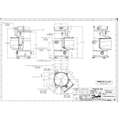 Danfoss PSH — Герметичные спиральные компрессоры, R410A PSH034A4CLD Спиральный компрессор 120H0939 