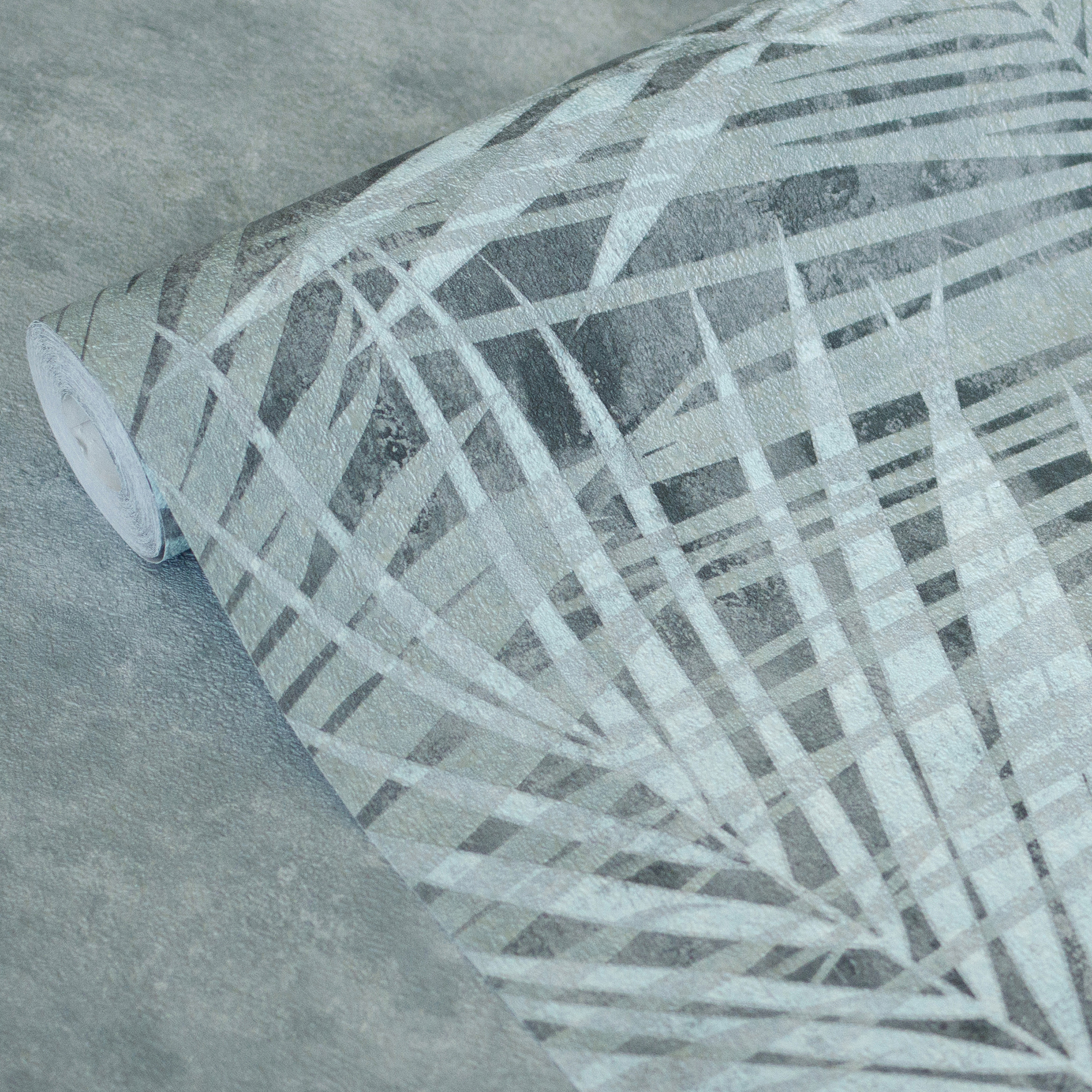 Флизелиновые обои WALL UP MOUSSON бирюзовые с растительным орнаментом 87892190 STLM-0076032 - Вид №2