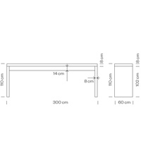 Deck 501C Стол из сотового картона с ламинированной поверхностью. Версия 60 см глубиной. Et al. Deck