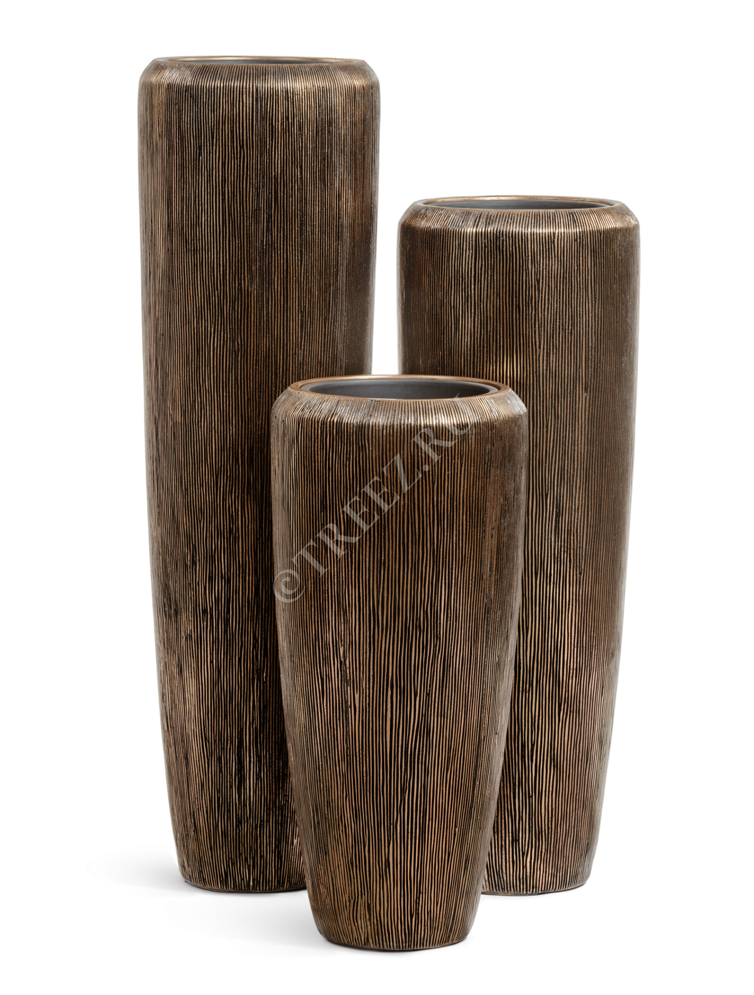 41.3321-06-049-BRS-097 Кашпо  Effectory - серия Wow - Высокий конус Design - Тёмное матовое золото Цветочная коллекция 