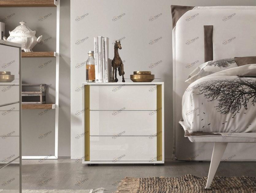 Gruppo Tomasella Прикроватный столик из дерева и стекла с ящиками sun-id-1468748