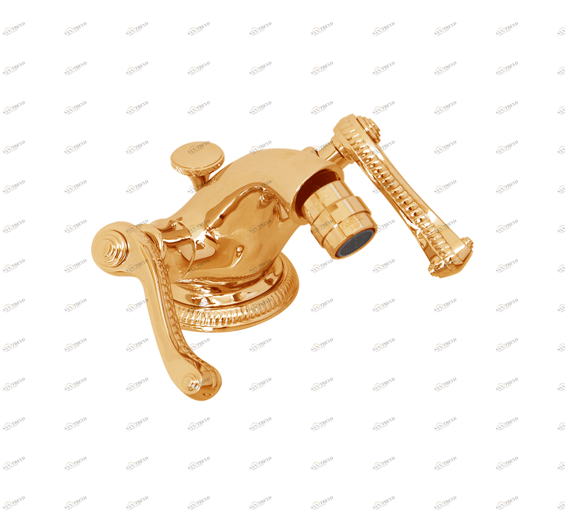 Gentry Home Смеситель для умывальника на три отверстия с выдвижным краном Tiffany Темное золото GH101953