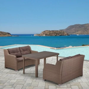 Мебель из ротанга, стол и диваны коричневые на 4 персоны AFINA  241108 Коричневый