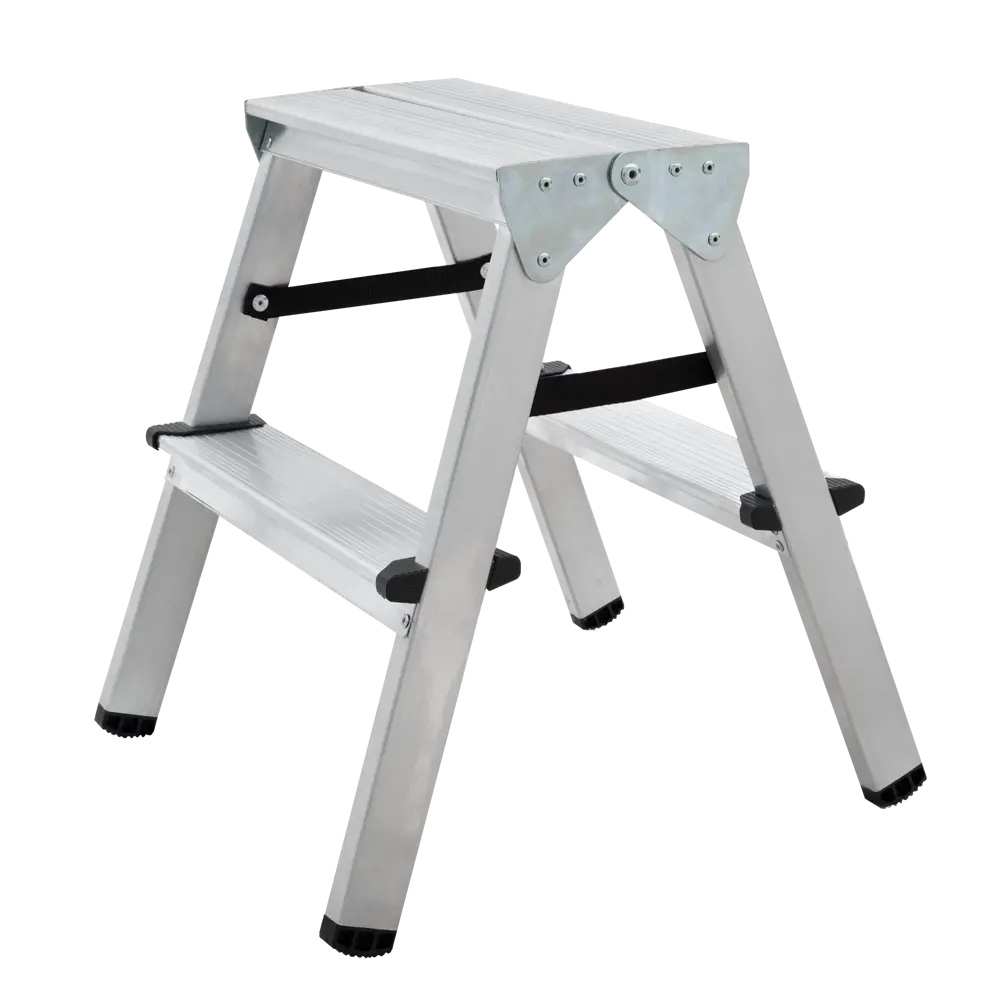 Стремянка двухсторонняя Новая Высота Kroft 1120 2 ступени алюминий STLM-2044049 - Вид №1