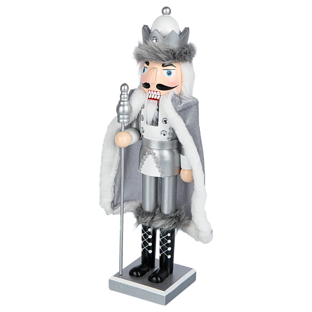 89369002 Декоративная фигура Щелкунчик деревянный 37x10 см серебристый STLM-1390467 Santreyd Christmas - Вид №1