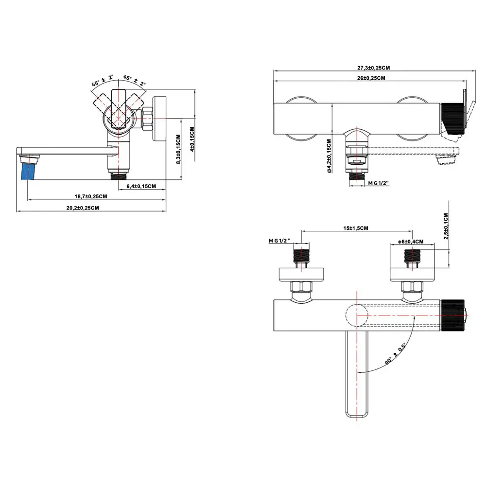 Смеситель для ванны KONSENSA Теано однорычажный цвет хром STLM-2006230 - Вид №7