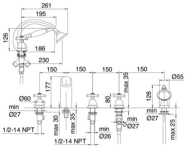 Rubinetterie Treemme Old italy  4406  - Вид №1