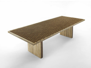 Прямоугольный стол с верхом из смолы и пробками