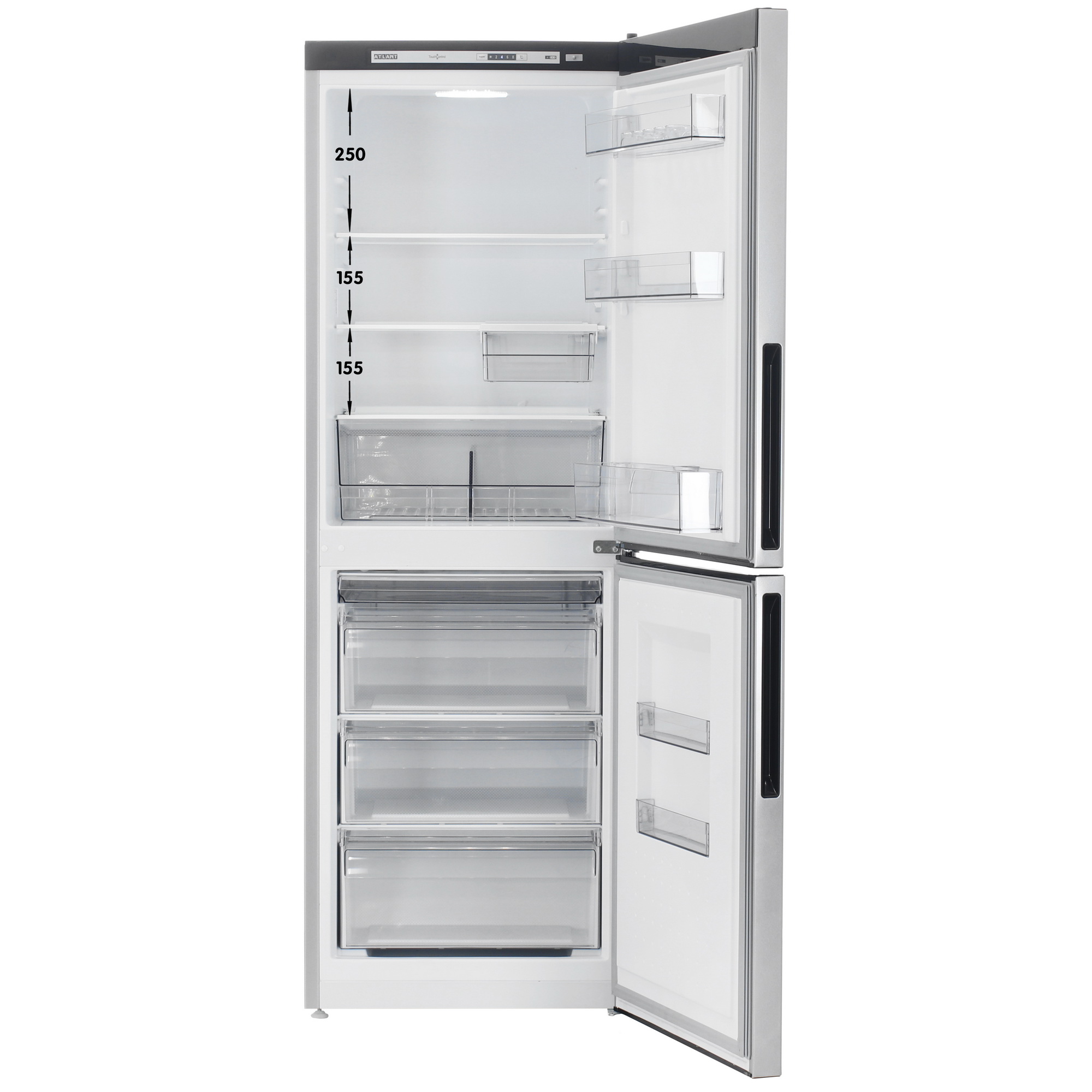 9066625 Холодильник с морозильником   ATLANT ХМ-4619-181 серебристый STDN-0031331 - Вид №1