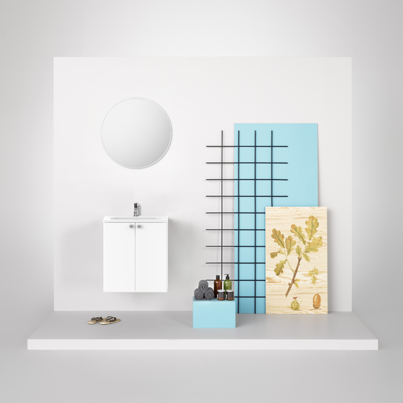 20071230 Afton Шкаф Для Умывальника 500 Белый, Мягко Закрываемые Двери Westerbergs Белый  - Вид №2