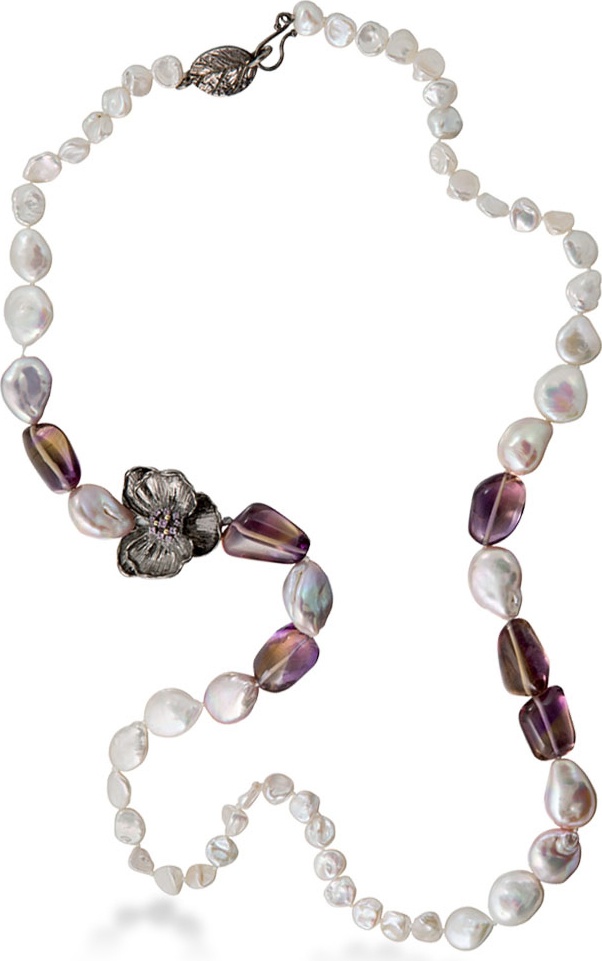 10593878 Michael Aram Колье "Орхидея" (серебро, аметрины, жемчуг) Серебро 925 