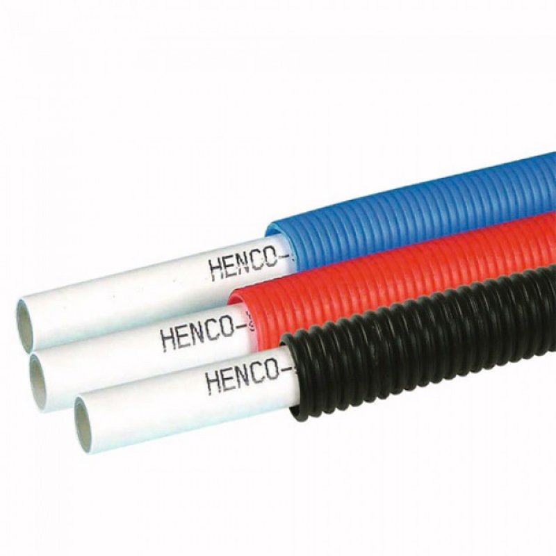 Труба металлопластиковая RIXc HENCO в гофре 16х2мм бухта 100м красная 100R16MR - Вид №1