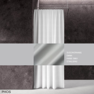 DV-EMMA200-70-EM61 Занавеска для душа emma стальной серый, длина 200 см, ширина 70 см. PHOS