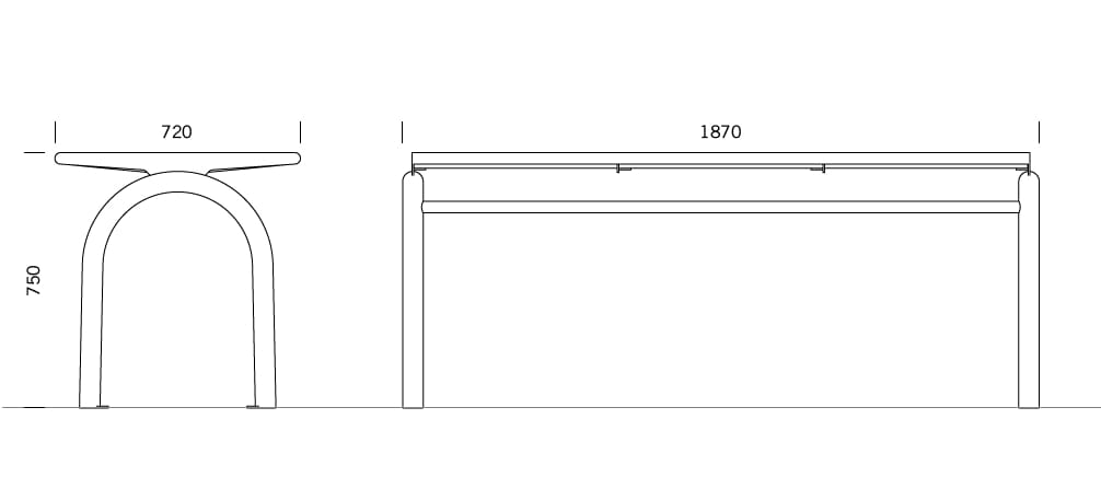 Стол для общественных мест из нержавеющей стали BENKERT BANKE Siardo ARCH-00084207 - Вид №2