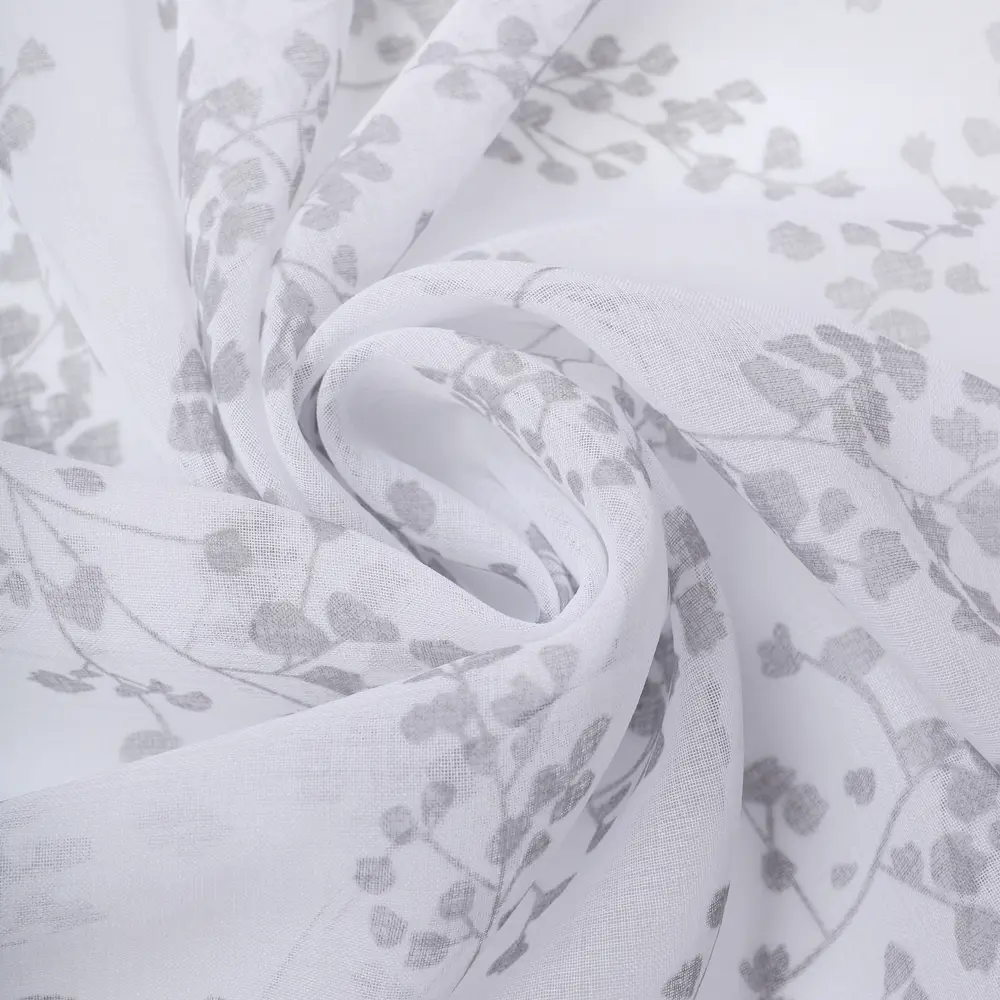 AMORE MIO Тюль Фрейя серый 300x260 см с растительным орнаментом 89400784 STLM-1566847 - Вид №5