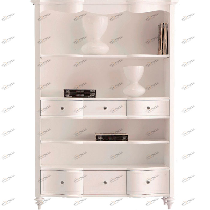 Книжный шкаф белый с ящиками Rimini PUSHA - 062943 Белый 