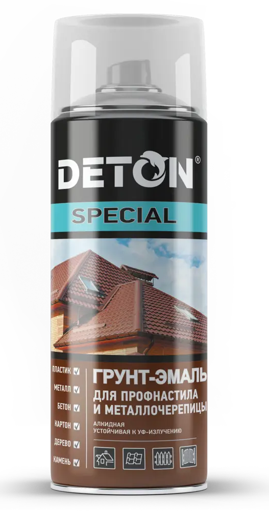 90358632 Эмалевая аэрозольная краска DETON DTN-A07289 цвет зелёный мох 520 мл STLM-0199671