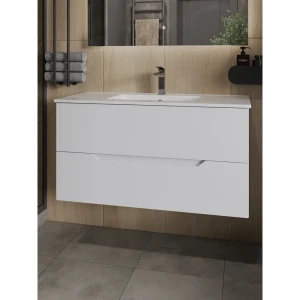 91838942 Тумба с раковиной Topline Li TLLi-100Tuw+Ra, подвесная 101.50 см, цвет Белый матовый STLM-1339600