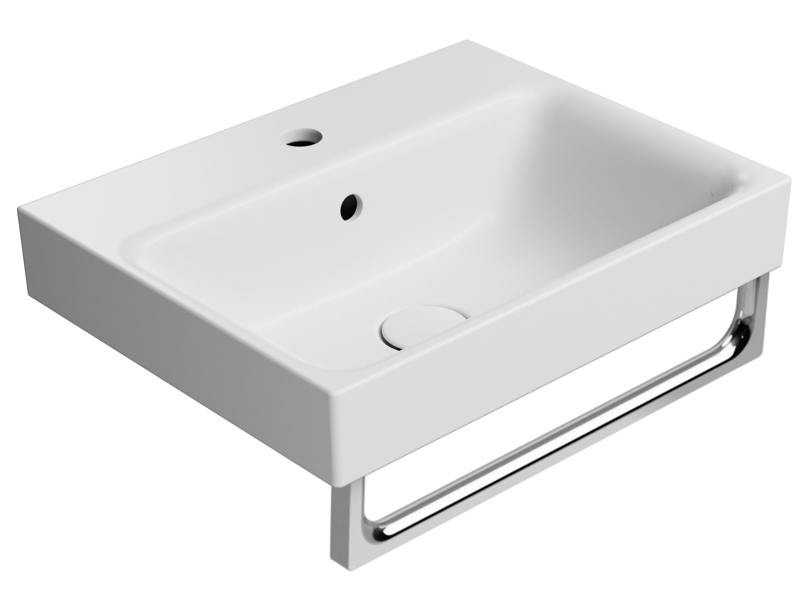 Прямоугольная керамическая подвесная раковина с переливом GSI ceramica Color Elements ARCH-00061729