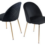 FUCU0001 Обеденный стул из оникса черного бархата ijlbrown  - Вид №6