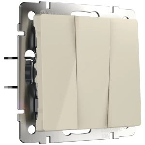 Werkel Выключатель трехклавишный встраиваемый слоновая кость 85539929
