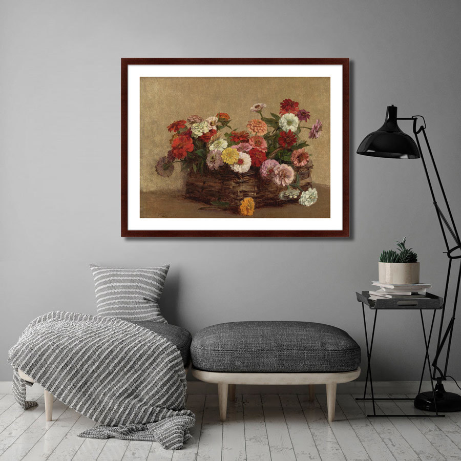 Картина: PANIER DE ZINNIAS, 1856г. КАРТИНЫ В КВАРТИРУ  264136 Разноцветный  - Вид №2