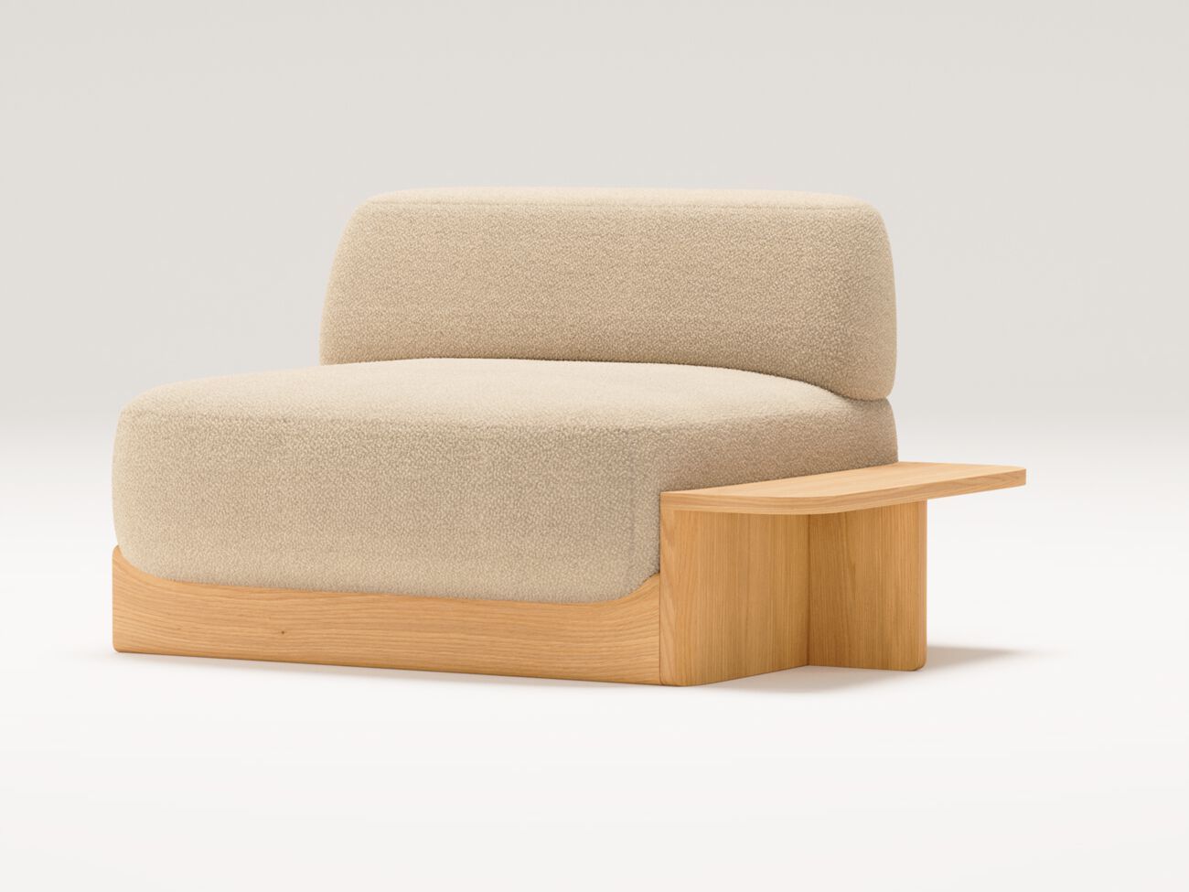 Тканевое кресло с журнальным столиком и дубовым основанием Wewood купол ARCH-00039189