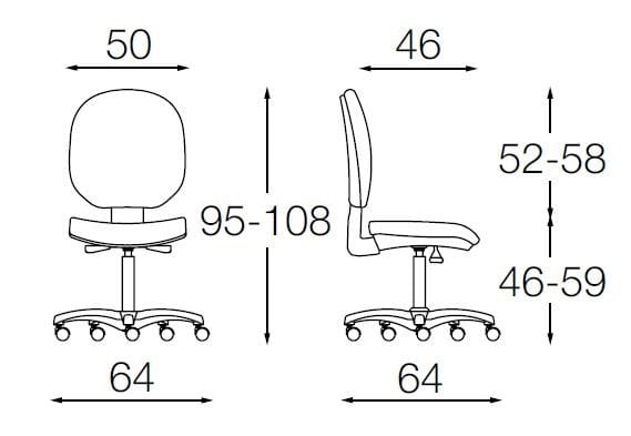 5 спиц подлокотник ткань операционный офисный стул Diemme Бинго ARCH-00150674 - Вид №3