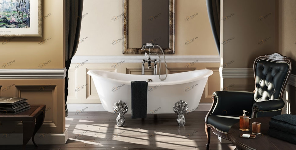 Ванна акриловая Bateau двусторонняя с ножками E11 CHR Bateau Burlington T10F, E11 CHR