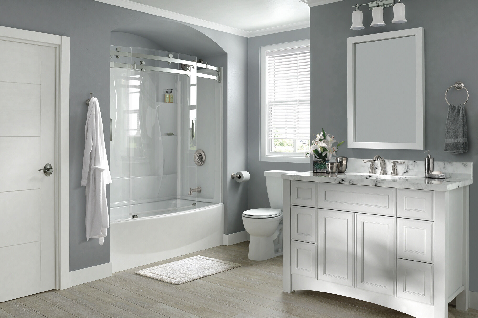 T17494-SS Monitor® 17 Series H2Okinetic® для ванны и душа Delta Faucet Linden Нержавеющая сталь  - Вид №1