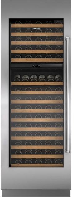 Sub-Zero Вертикальный встраиваемый винный холодильник из нержавеющей стали со стеклянной дверцей класса а Cantine vino Icbiw-30  - Вид №1