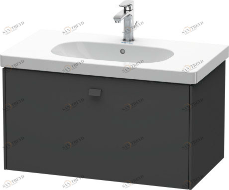 BR404604949 Тумбочка подвесная Brioso #BR4046 820 x 469 мм Графит матовый, декор Duravit