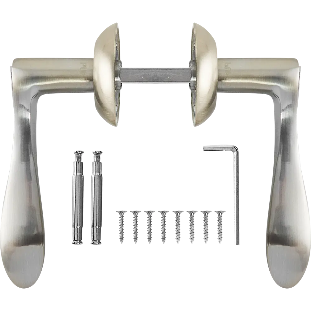 Дверная ручка PUNTO Salsa на розетке, матовый никель/хром 85203241 STLM-0903502 - Вид №1