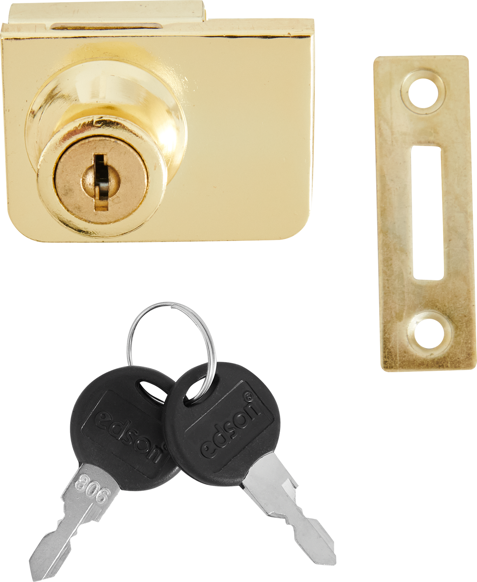 11679610 Замок мебельный накладной Z258GP.2/18, для стеклянных дверей, 48х36.5 мм, металл, цвет золото STLM-0001402 Santreyd  - Вид №1