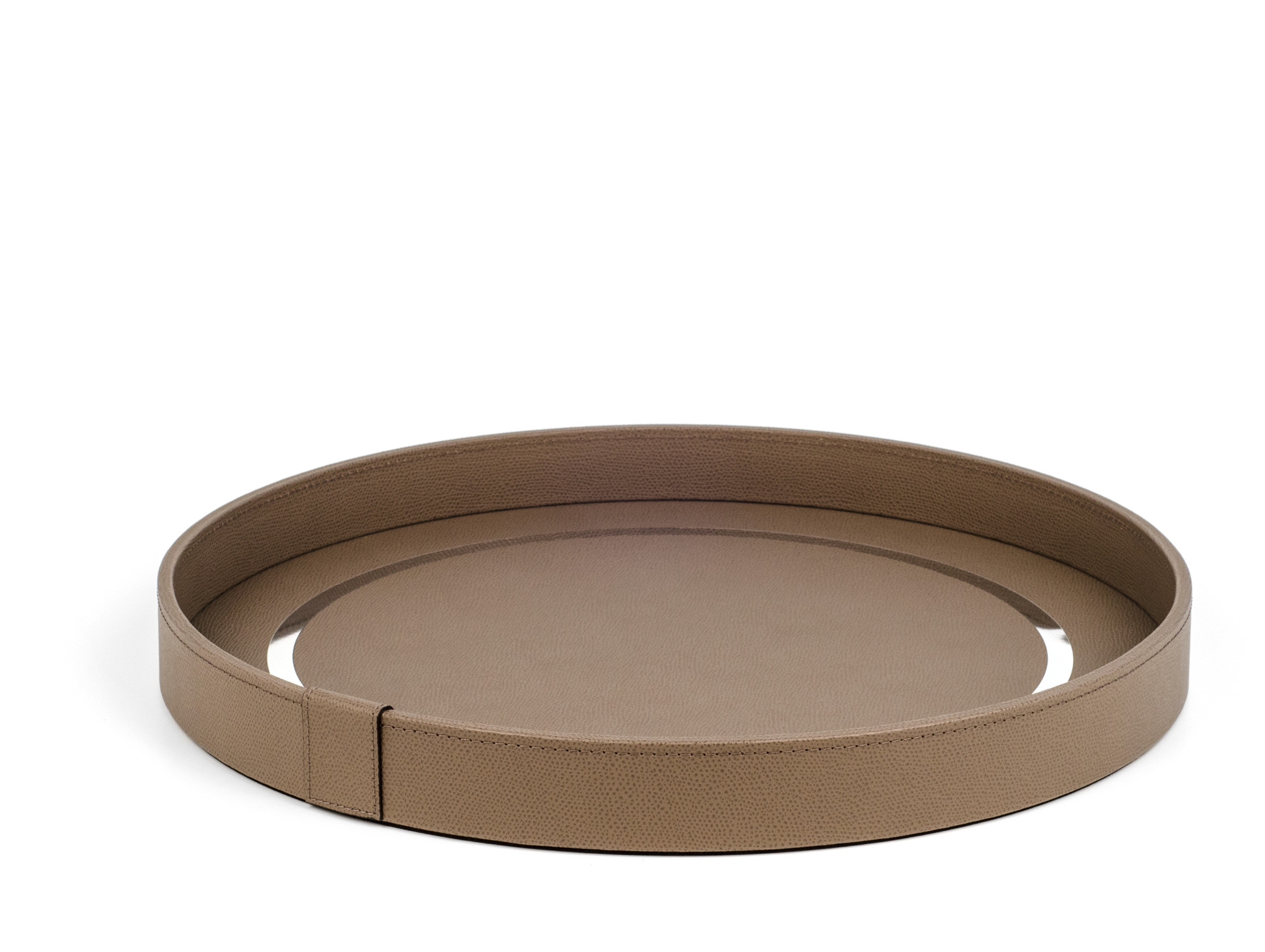 Круглый поднос Venere - Ø 40 см / плетеная кожа_верблюжья