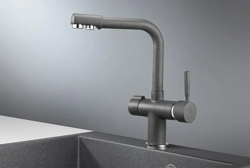 2088, ГРАФИТ (ЧЁРНО-СЕРЫЙ), СМЕСИТЕЛЬ КУХОННЫЙ GRANULA 2088-ST57