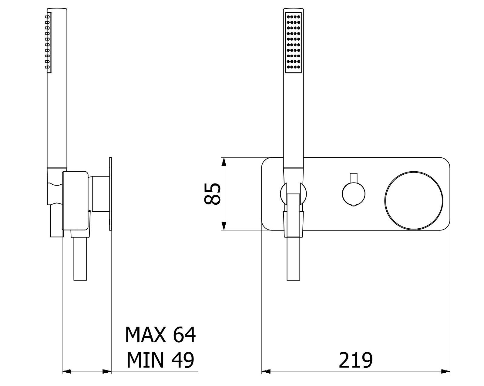 Смеситель для душа с 3 отверстиями из мрамора с ручным душем IB мрамор + мрамор Elle ARCH-00100766 - Вид №23