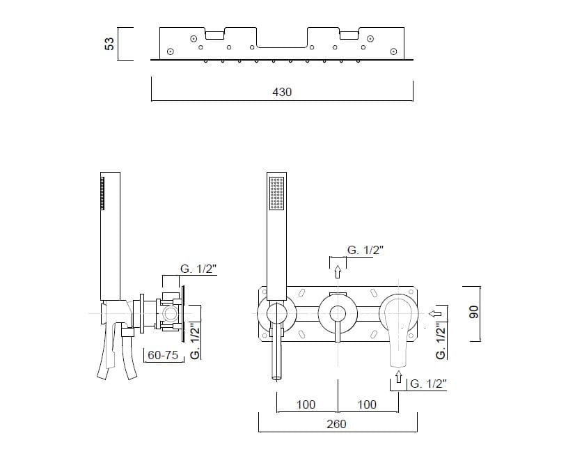Набор для душа с душем Rubinetteria Giulini Ego ARCH-00031409 - Вид №2