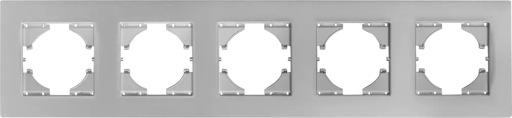 Рамка GUSI Electric City на 5 постов в серебристом исполнении 84695732