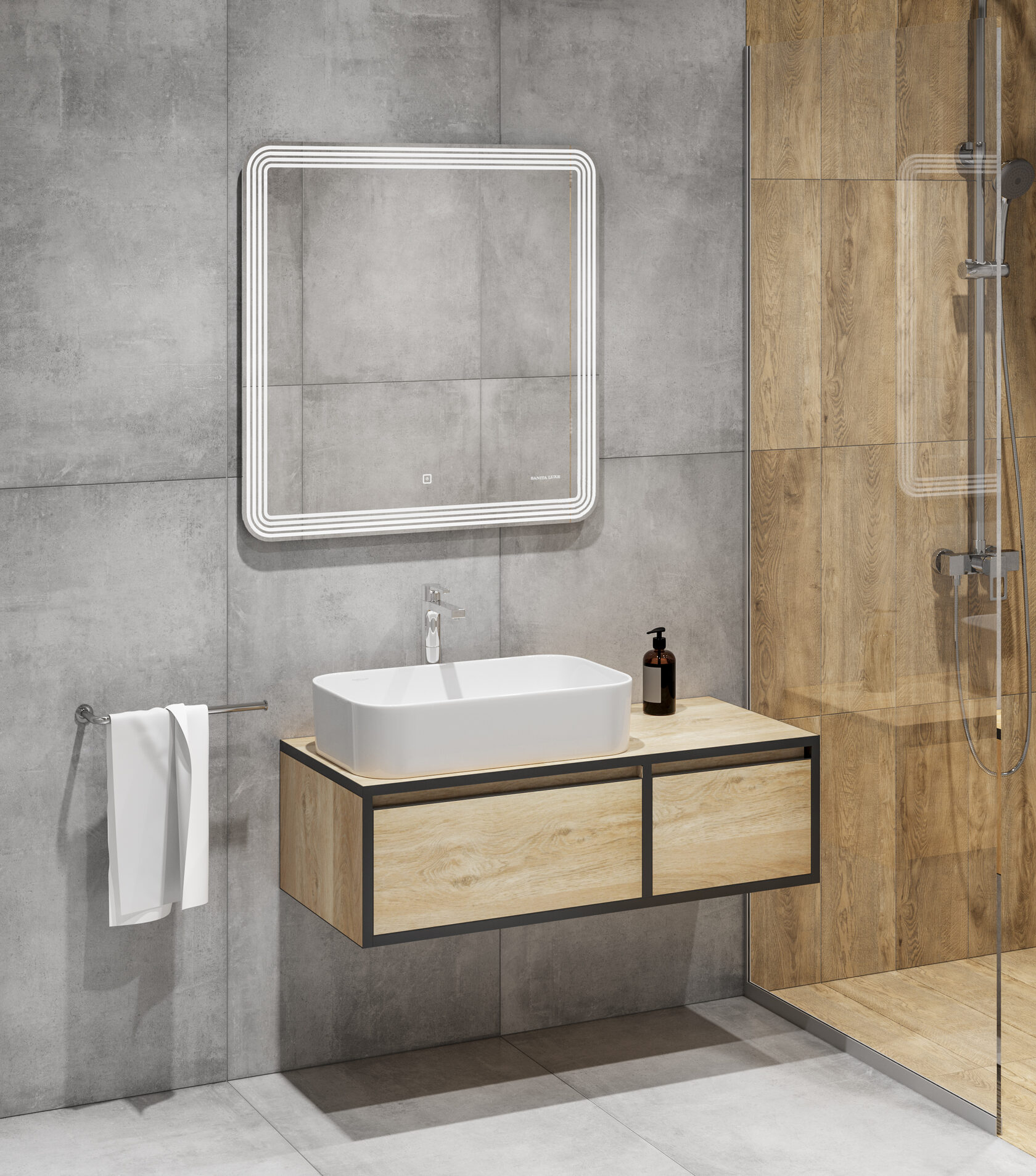 Тумба подвесная Infinity 100 - 20 дуб SANITA LUXE INFSLCW10025021W1 - Вид №6