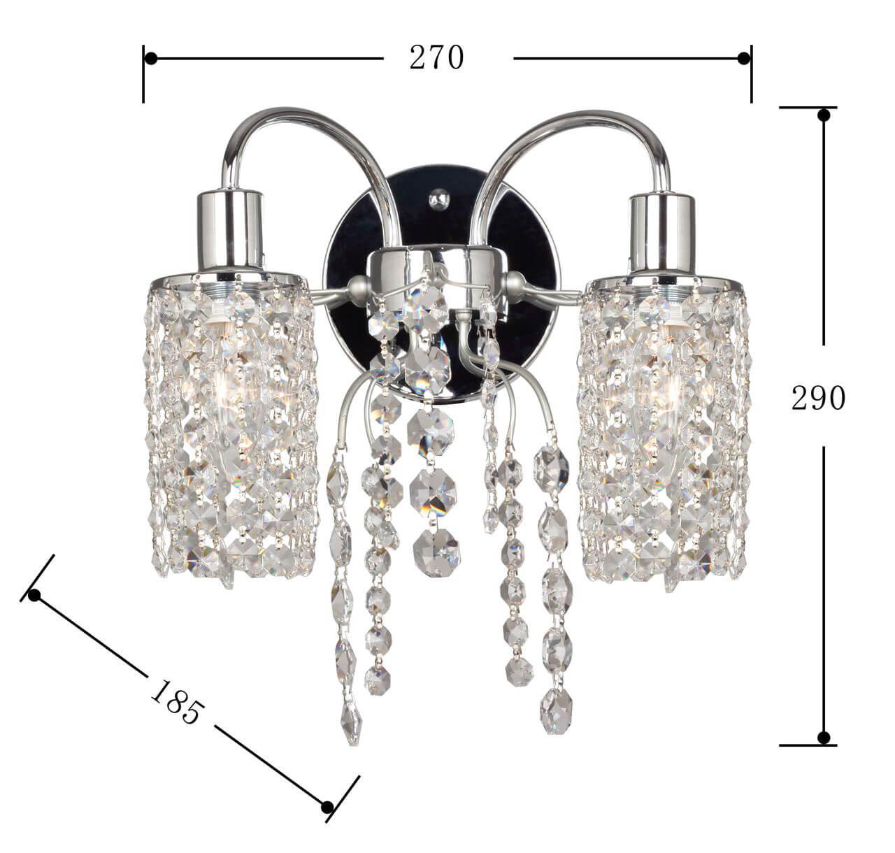 Бра хрустальное на 2 лампы хром Caesar 2638-2W FAVOURITE CAESAR 00-3931803 Прозрачный;хром - Вид №3