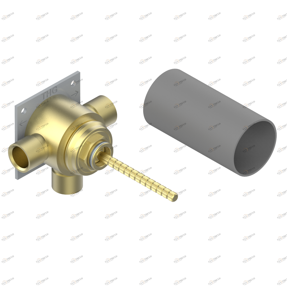 G00-48M2SOA Wall mounted 3-way diverter with ceramic cartridge for concealed installation- 1 inlet 3/4" and 2 outlets 1/2" without stop position, without trim Thg-paris прочие артикулы THG Без отделки 