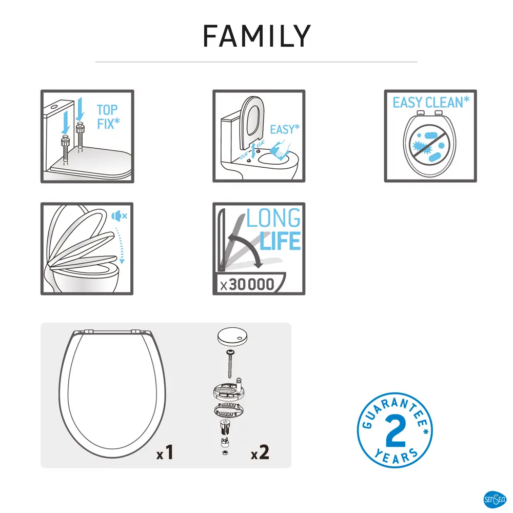 Сиденье для унитаза Sensea Family с микролифтом 82264232 STLM-2127178 Без серии - Вид №9