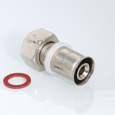 VTm.222.N.001604 Пресс-фитинг с накидной гайкой Valtec 16 мм х 1/2"  - Вид №1