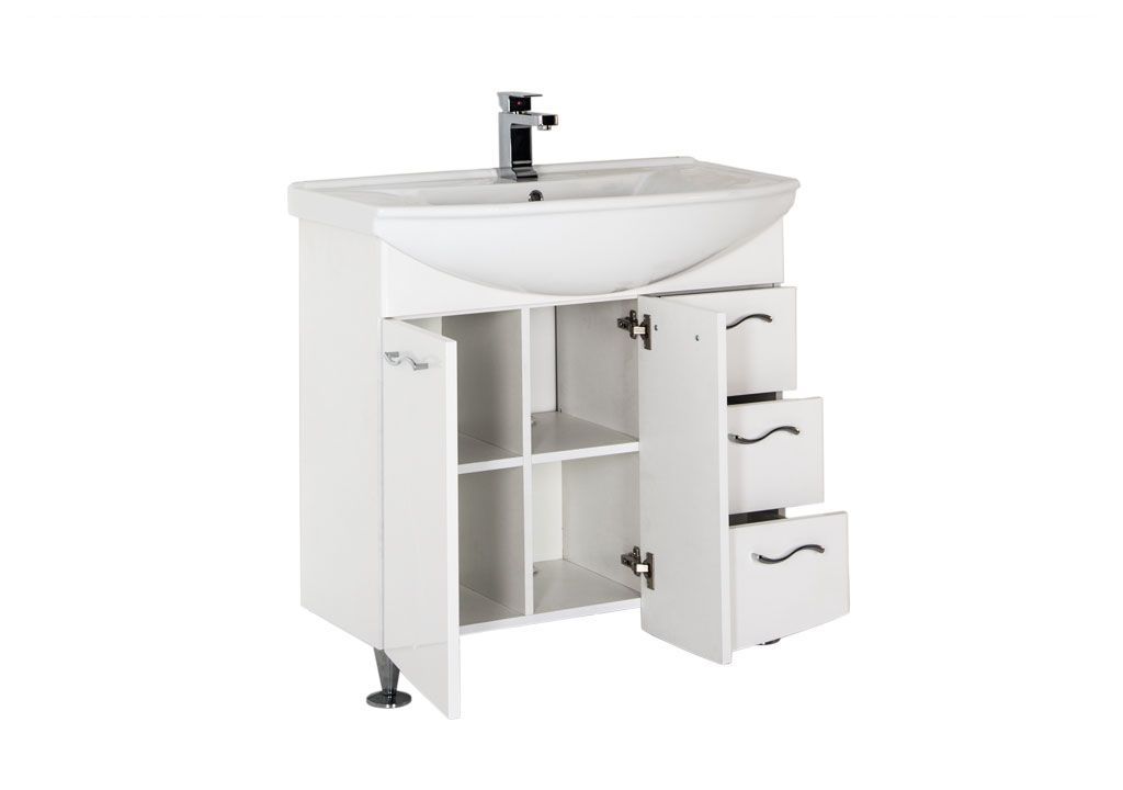 Тумба с раковиной Aquanet Моника 85 белый 0018677100185346 - Вид №1