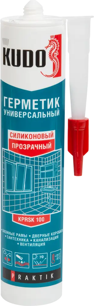 Силиконовый герметик KUDO Praktik универсальный прозрачный 260 мл 84579981