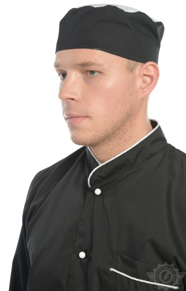 61162 Головной убор "Таблетка" ткань "Тиси" черно-белая  Повар  размер 59-60 Спецодежда  - Вид №3
