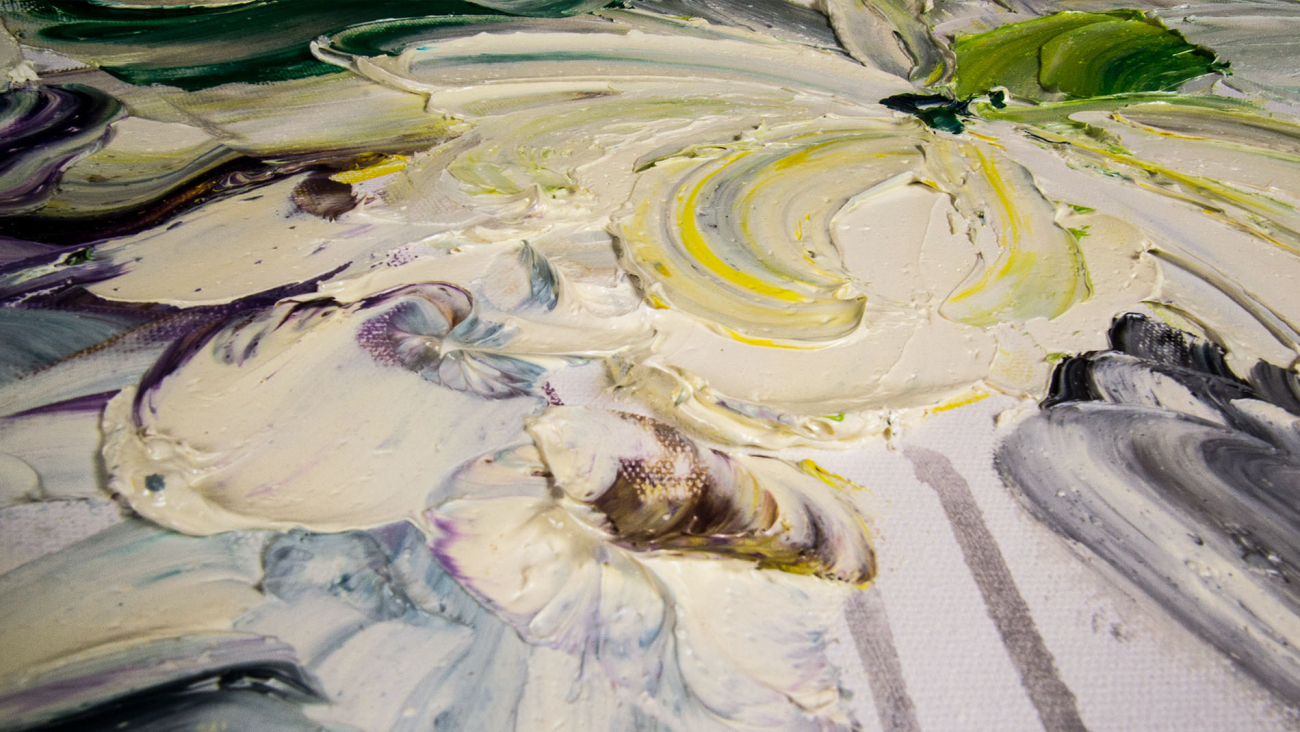 Картина на холсте 100х100 см "Превосходные ромашки" EVENHOME КАРТИНЫ МАСЛОМ 130030 Бежевый;белый;голубой;разноцветный  - Вид №2