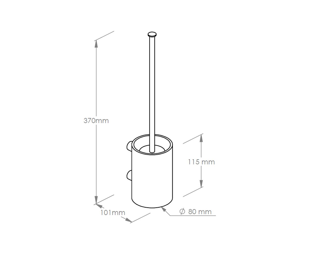 SZ16S Щетка для унитаза с настенной ручкой, короткая трубка, матовая сталь Merida  - Вид №1