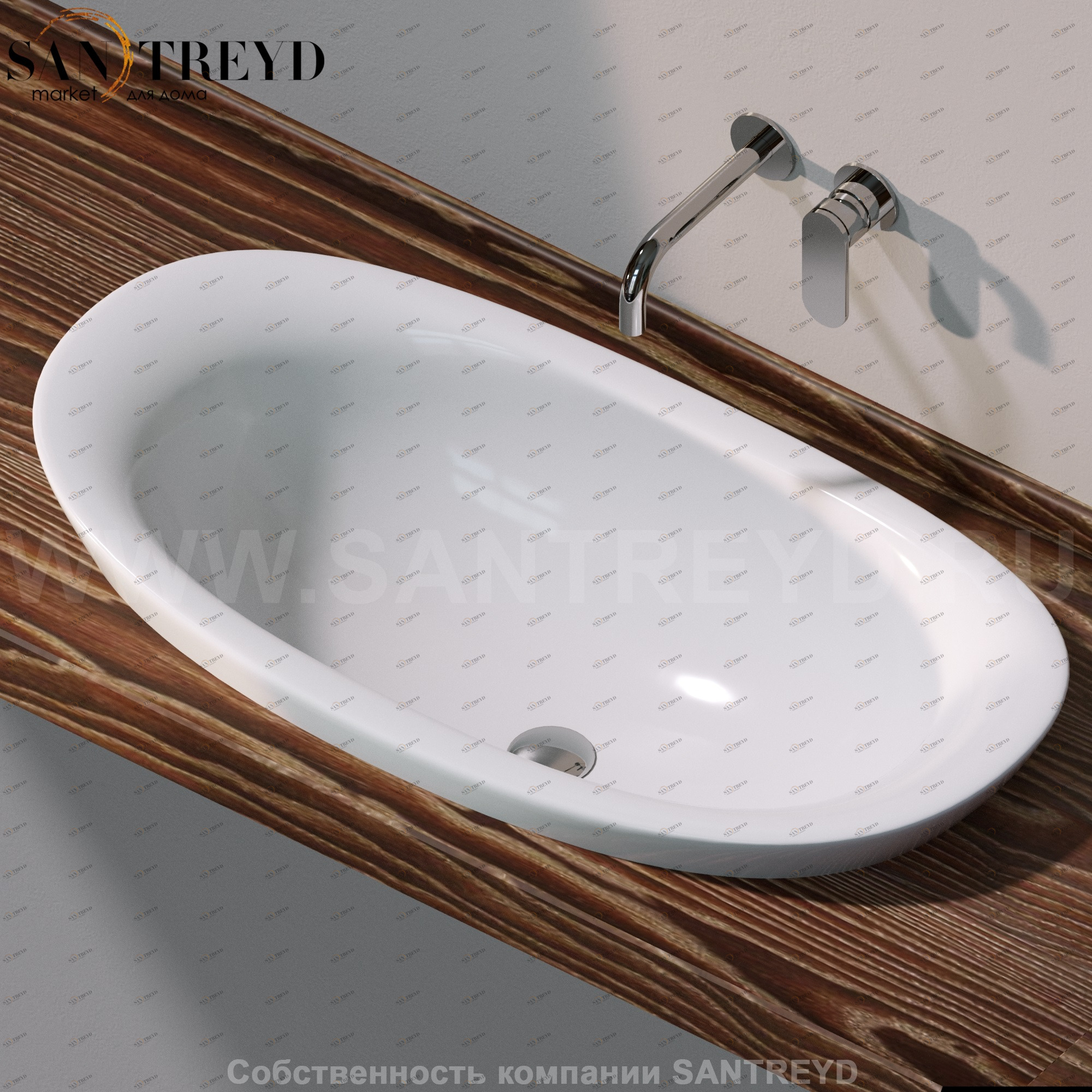 IO42909016 Накладная раковина под столешницу  овальная Ceramica Flaminia IO e SI